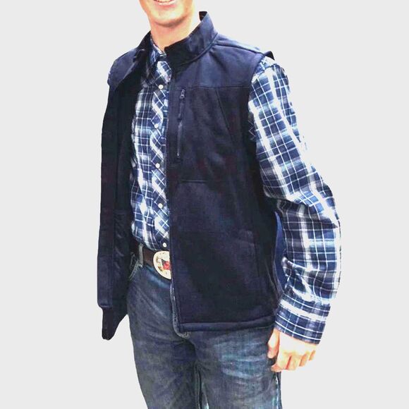 Ridgecut Men's Navy Blue Full Zip Sleeveless Vest with Pockets Size Medium - Picture 1 of 12